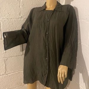 OSKA Button Down Top with Thin Stripes